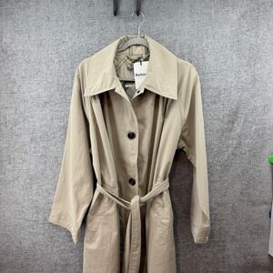 Barbour Garbo Showerproof Trench Coat Womens Size 8 Beige New Long Belted Jacket